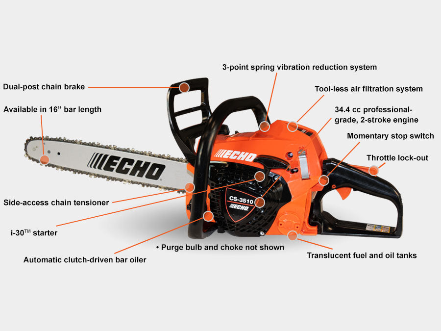 Echo CS3510 Chainsaw — 34.4cc, 16" Bar | CLEARANCE